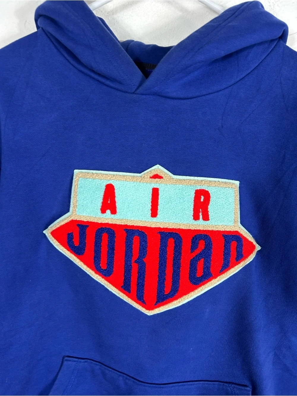 👁️Nike Air Jordan DNA Sport Shield Patch Hoodie Mens Large L Royal Blue Pullover